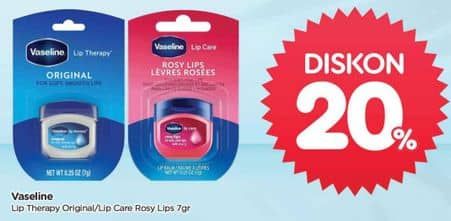 Promo Harga Vaseline Lip Therapy Original, Rosy Lips 7 gr - TIP TOP