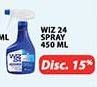Promo Harga Wiz 24 Disinfecting Spray and Clean All Surface 450 ml - Hypermart