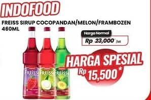 Promo Harga Freiss Syrup Frambozen, Cocopandan, Melon 500 ml - Carrefour