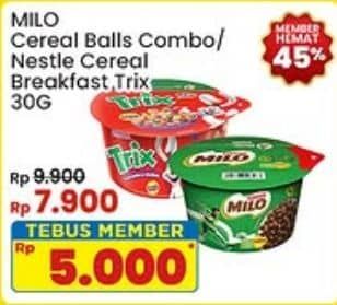 Promo Harga Milo Cereal Balls/Trix  - Indomaret