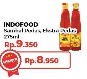 Promo Harga Indofood Sambal Pedas, Ekstra Pedas 275 ml - Yogya