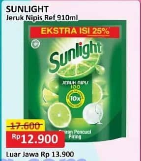 Promo Harga Sunlight Pencuci Piring Jeruk Nipis 100 910 ml - Alfamart