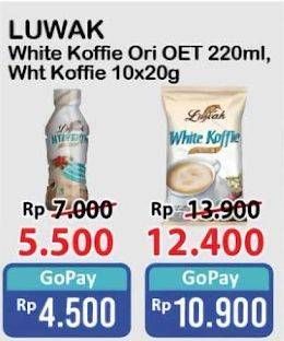 Promo Harga Luwak White Koffie Ready To Drink Original 220 ml - Alfamart