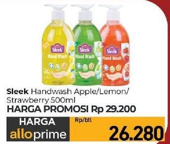 Promo Harga Sleek Hand Wash Antibacterial Apple, Lemon, Strawberry 500 ml - Carrefour