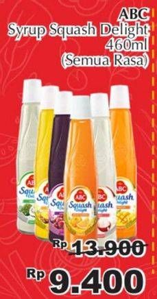 Promo Harga ABC Syrup Squash Delight All Variants 460 ml - Giant