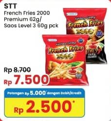 Promo Harga Siantar Top FRENCH FRIES 2000 Kentang Goreng Level 3 60 gr - Indomaret