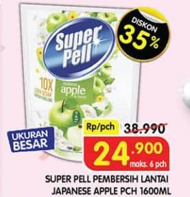 Promo Harga Super Pell Pembersih Lantai Fresh Apple 1600 ml - Superindo