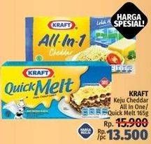 Promo Harga KRAFT Keju Cheddar All In One / Quick Melt 165gr  - LotteMart