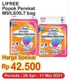 Promo Harga Lifree Popok Perekat Menyerap dan Kering M9, L8, XL7  - Indomaret