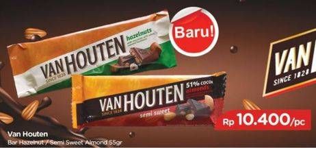 Promo Harga VAN HOUTEN Chocolate Hazelnut, Semi Sweet Almond 65 gr - TIP TOP