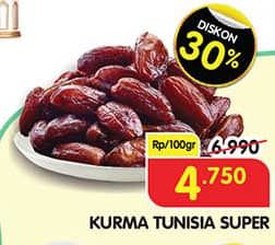 Promo Harga Kurma Tunisia Super per 100 gr - Superindo