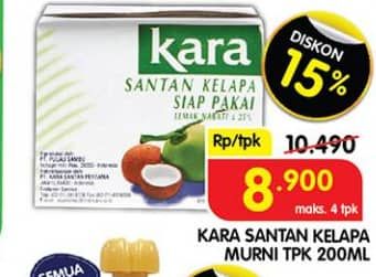 Promo Harga Kara Coconut Cream (Santan Kelapa) 200 ml - Superindo