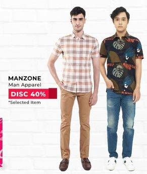 Promo Harga Manzone T-Shirt/Slim Fit Chinos  - Carrefour
