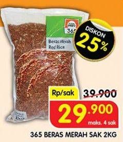 Promo Harga 365 Beras Merah 2000 gr - Superindo