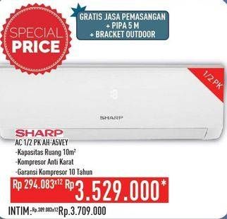 Promo Harga SHARP AH-A5VEY | AC 1/2PK  - Hypermart