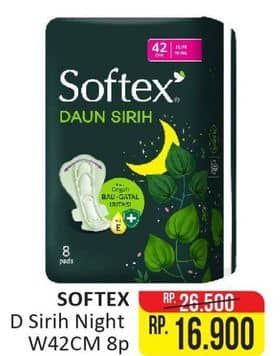 Promo Harga Softex Daun Sirih Wing 42 Cm 8 pcs - Alfamart