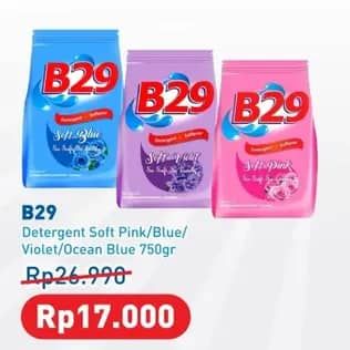 Promo Harga B29 Detergent + Softener Soft Pink, Soft Violet, Soft Blue 750 gr - Hypermart