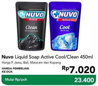 Promo Harga NUVO Body Wash Active Clean, Active Cool 450 ml - Carrefour