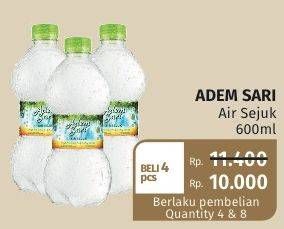 Promo Harga ADEM SARI Air Sejuk per 4 botol 600 ml - Lotte Grosir