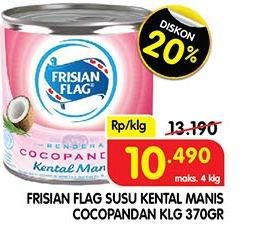 Promo Harga FRISIAN FLAG Susu Kental Manis Cocopandan 370 gr - Superindo