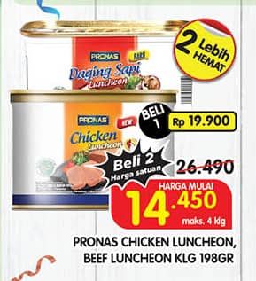 Promo Harga Pronas Beef/Chicken Luncheon  - Superindo