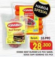 Promo Harga KIMBO Beef Burger/Sosis Sapi Goreng  - Superindo