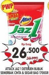 Promo Harga ATTACK Jaz1 Detergent Powder Semerbak Cinta, Pesona Segar 1700 gr - Superindo