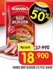 Promo Harga Kimbo Burger Sapi Istimewa 6 pcs - Superindo