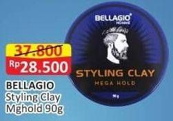 Promo Harga Bellagio Homme Styling Clay Mega Hold 90 gr - Alfamart