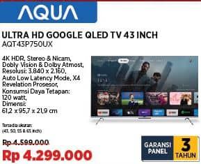 Promo Harga Aqua AQT43P750UX  - COURTS