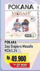 Promo Harga Pokana Mosafe Sap Diapers M26, L24 24 pcs - Alfamart