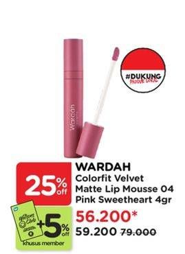 Promo Harga Wardah Colorfit Velvet Matte Lip Mousse 04 4 gr - Watsons