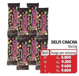 Promo Harga DELFI CHA CHA Chocolate per 10 sachet 13 gr - Lotte Grosir