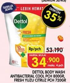 Promo Harga Dettol Body Wash Cool, Fresh 720 ml - Superindo