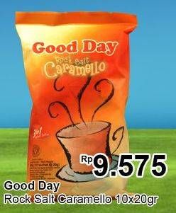 Promo Harga Good Day Instant Coffee 3 in 1 Rock Salt Camello per 10 sachet 20 gr - TIP TOP