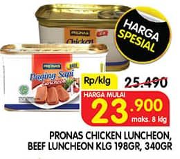Promo Harga Prona Chicken/Beef Luncheon  - Superindo