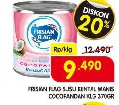 Promo Harga FRISIAN FLAG Susu Kental Manis Cocopandan 370 gr - Superindo