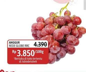 Promo Harga Anggur Red Globe RRC per 100 gr - Alfamidi