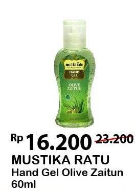 Promo Harga MUSTIKA RATU Hand Gel Olive Zaitun 60 ml - Alfamart