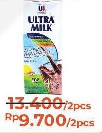 Promo Harga ULTRA MILK Susu UHT Chocolate per 2 pcs 250 ml - Alfamart