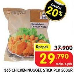 Promo Harga 365 Chicken Nugget, Stick 500 g  - Superindo