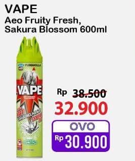 Promo Harga Fumakilla Vape Aerosol Fruity Fresh, Sakura Blossom 600 ml - Alfamart