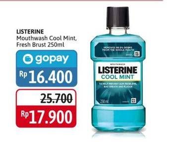 Promo Harga Listerine Mouthwash Antiseptic Cool Mint, Fresh Burst 250 ml - Alfamidi