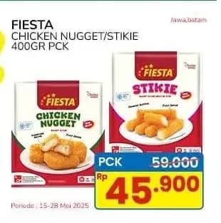 Promo Harga Fiesta Naget Chicken Nugget, Stikie 400 gr - Indomaret