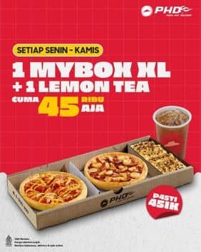 Promo Harga 1 MyBox XL + 1 Lemon Tea  - Pizza Hut