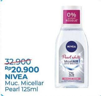 Promo Harga NIVEA MicellAir Skin Breathe Micellar Water Pearl White 125 ml - Alfamart