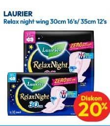 Promo Harga Laurier Relax Night 30cm, 35cm 12 pcs - Hypermart