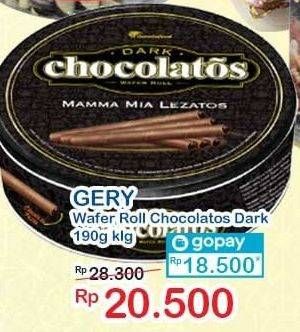 Promo Harga CHOCOLATOS Wafer Roll Cokelat Dark 190 gr - Indomaret