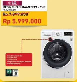 Promo Harga LG FC1207S3W | Mesin Cuci Front Loading 7kg  - Courts