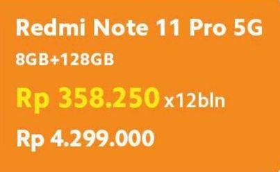 Promo Harga XIAOMI Redmi Note 11 Pro 5G 8GB + 128GB  - Erafone